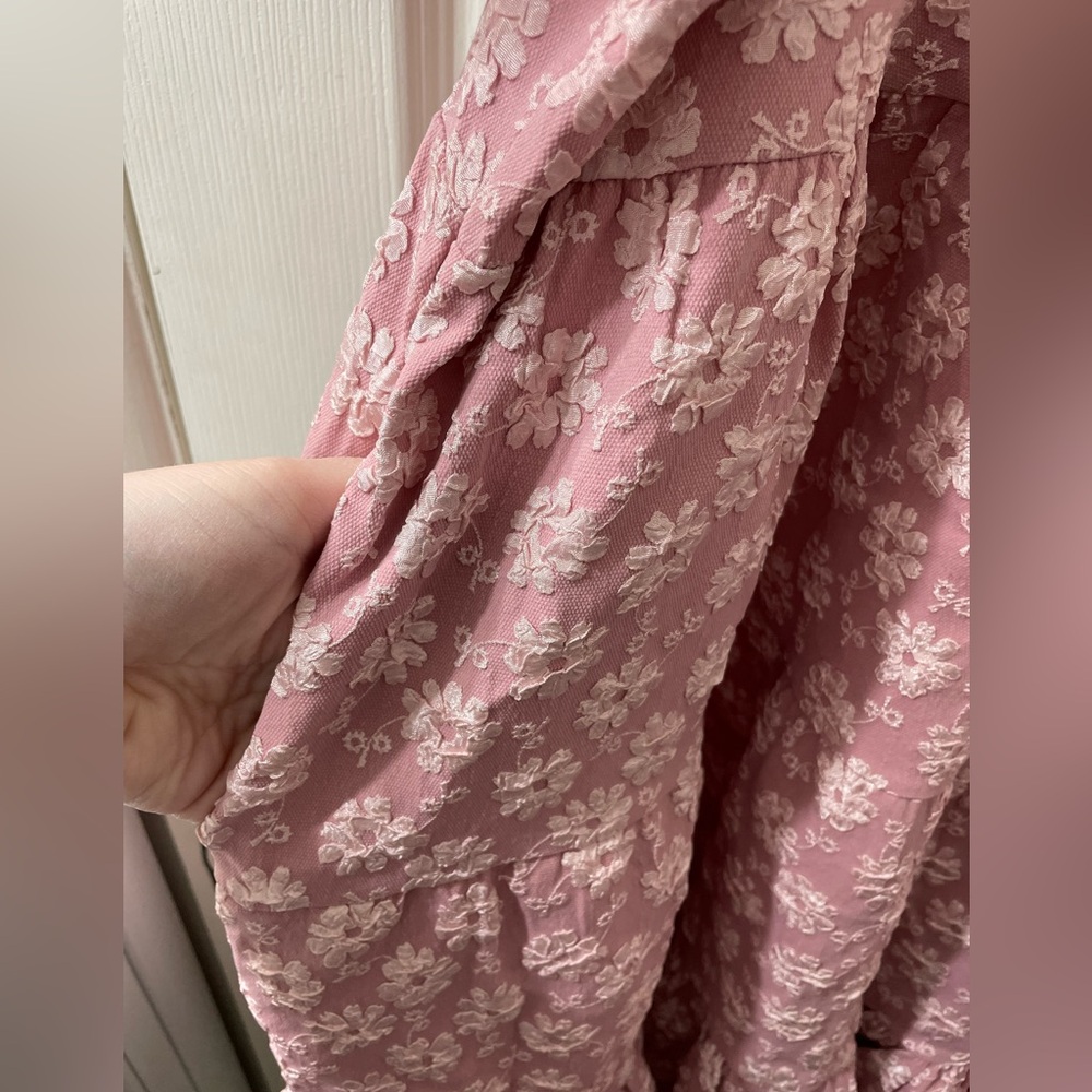 Grace & Emma NWT Botanical Blush Pink Floral Puff Sleeve Dress XL - Picture 11 of 16